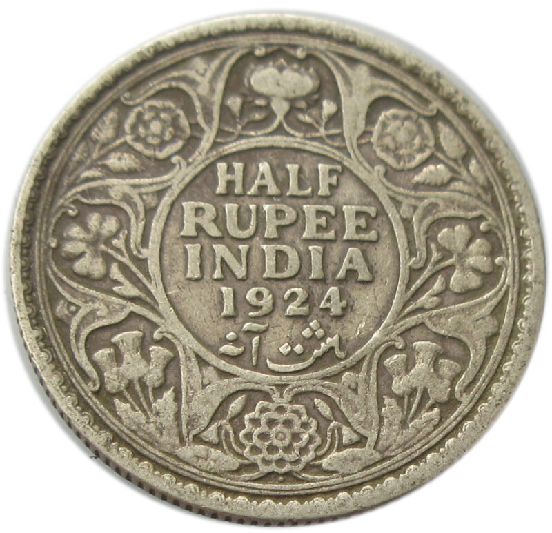1924 Half Rupee King George V Bombay Mint