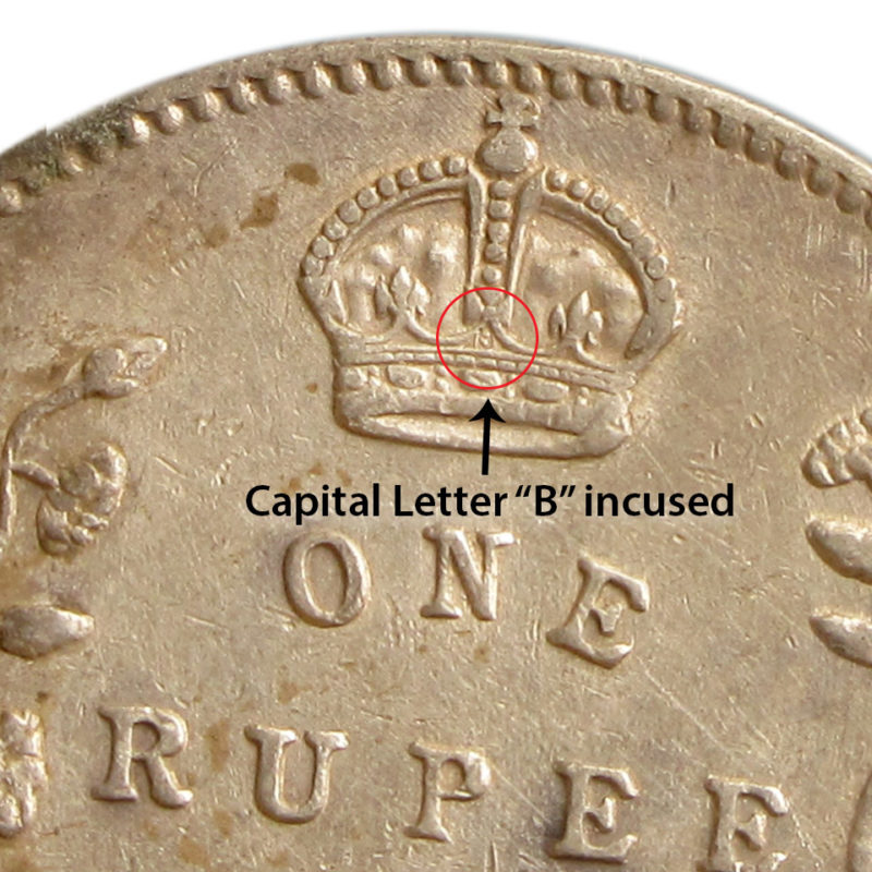 1910 One Rupee King Edward VII Bombay Mint - Image 3