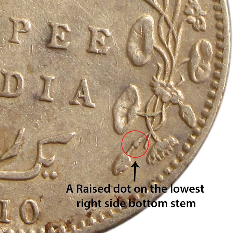 1910 One Rupee King Edward VII Bombay Mint - Image 2