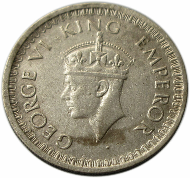 1943 Half Rupee King George VI Bombay Mint - Image 2