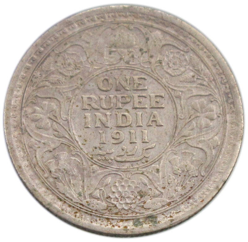 1911 One Rupee King George V Calcutta Mint