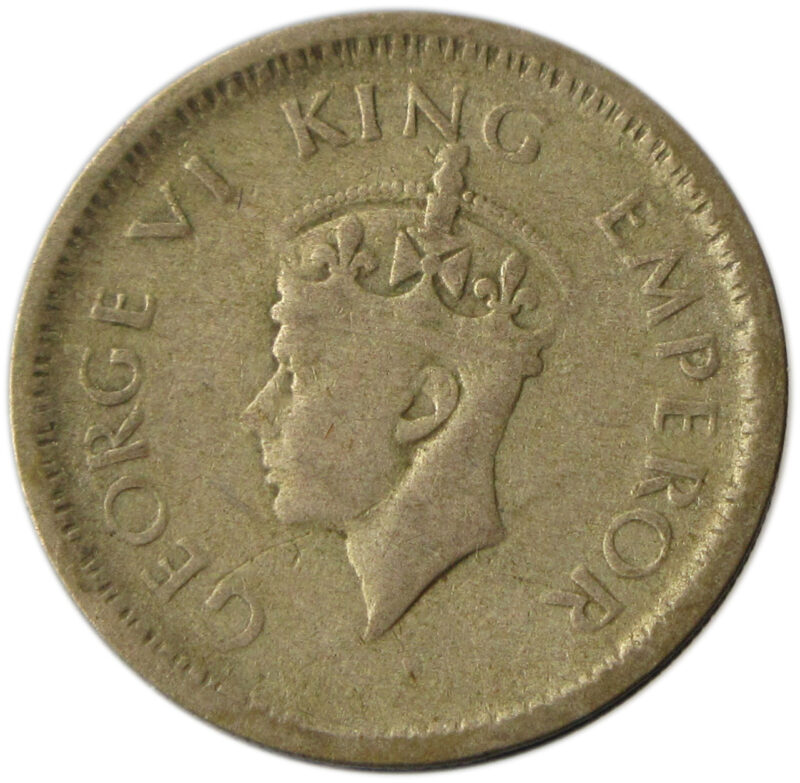 1943 Quarter Rupee King George VI Lahore Mint - Image 2