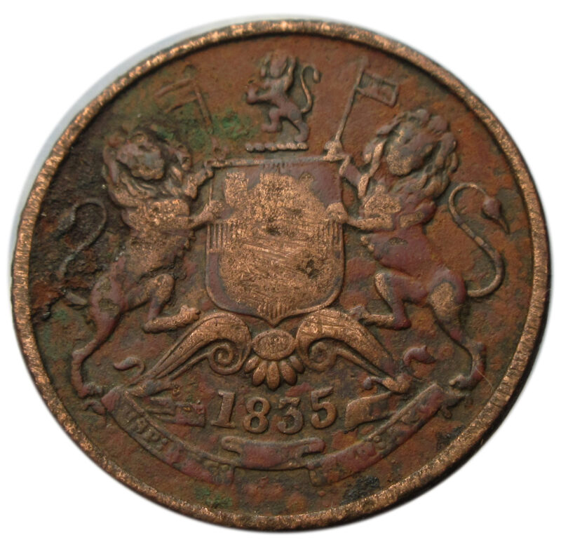 ½ Anna - East India Company 1835 Madras Mint