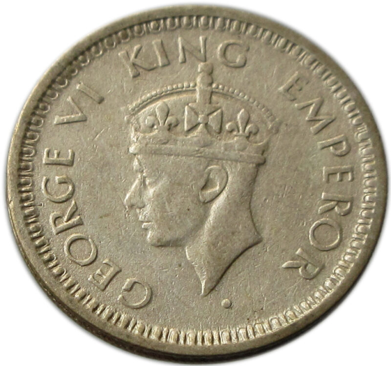 1944 Quarter Rupee King George VI Bombay Mint Diamond - Image 2