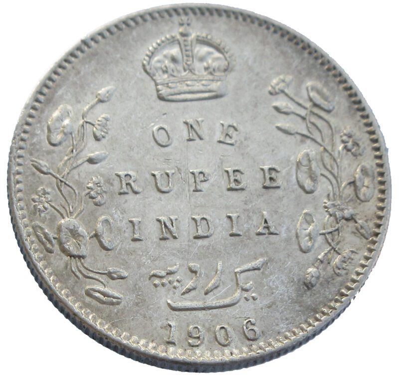 1906 One Rupee King Edward VII Silver Coin