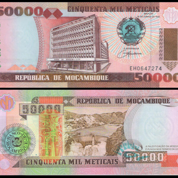 Mozambique 50000 Meticais Banknote 1993