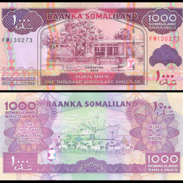 Somaliland 1000 SL Shilin / Somaliland Shillings Baanka Somaliland 2014