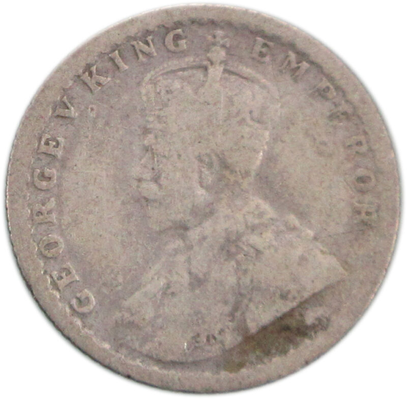 1913 1/4 Rupee King George V Calcutta Mint - Image 2