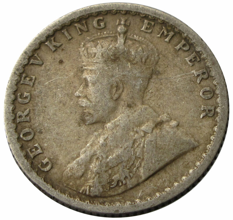 1913 1/4 Rupee King George V Calcutta Mint - Image 2