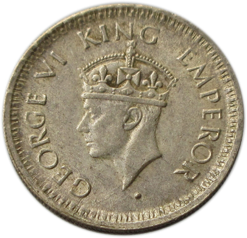 1944 Quarter Rupee King George VI Bombay Mint Diamond - Image 2