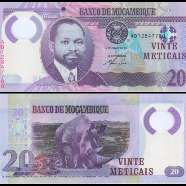Mozambique 20 Meticais Banknote 2011