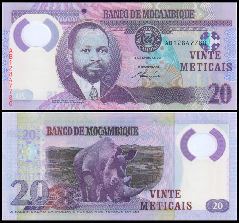 Mozambique 20 Meticais Banknote 2011