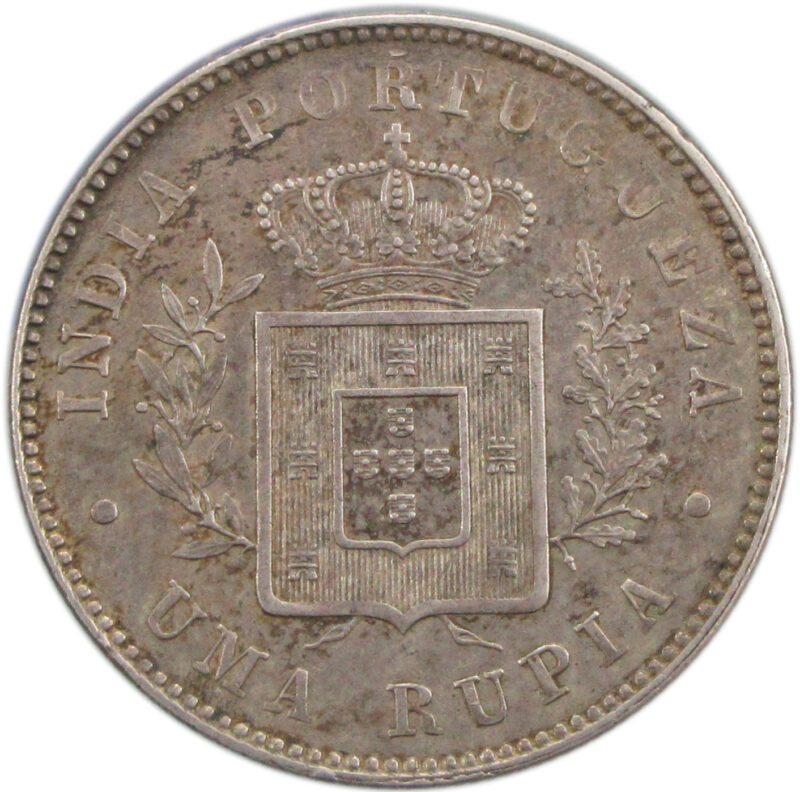 1 Rupia - Luíz I Calcutta Mint 1882 AUNC with Sharp Details - Image 2