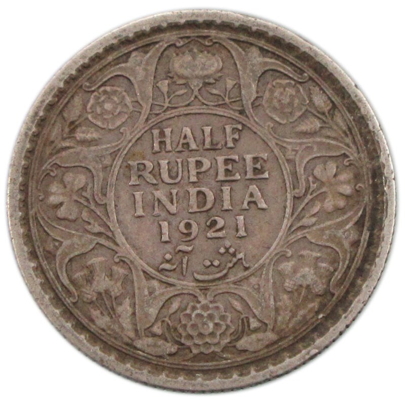 1921 Half Rupee King George V Calcutta Mint Scarce date