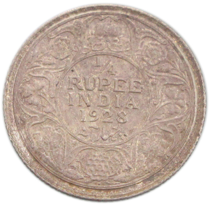1928 1/4 Rupee King George V Bombay Mint AUNC