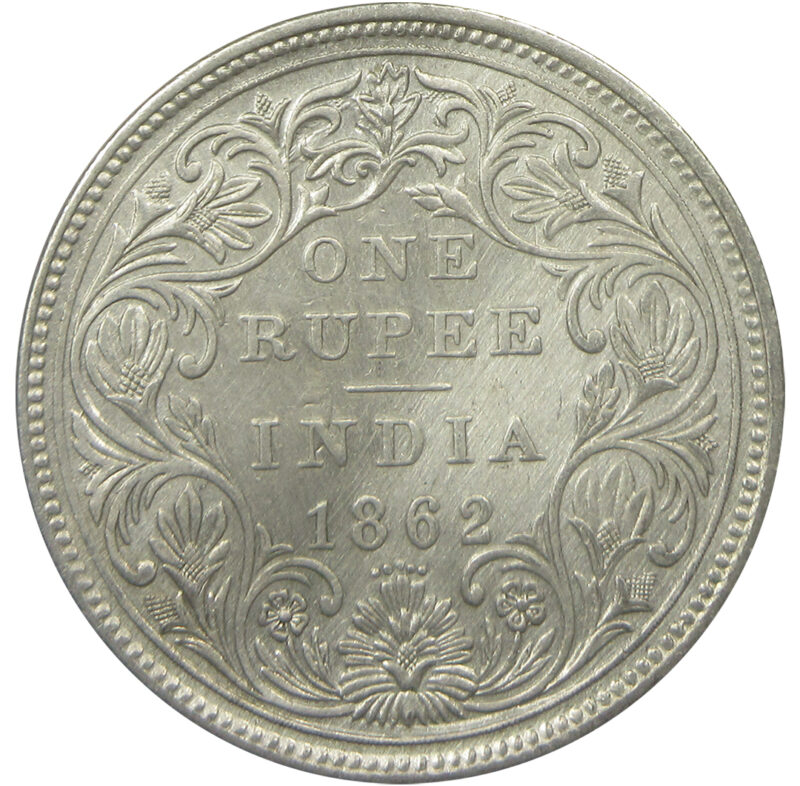 1862 5 Dots One Rupee Queen Victoria Bombay Mint GK 316
