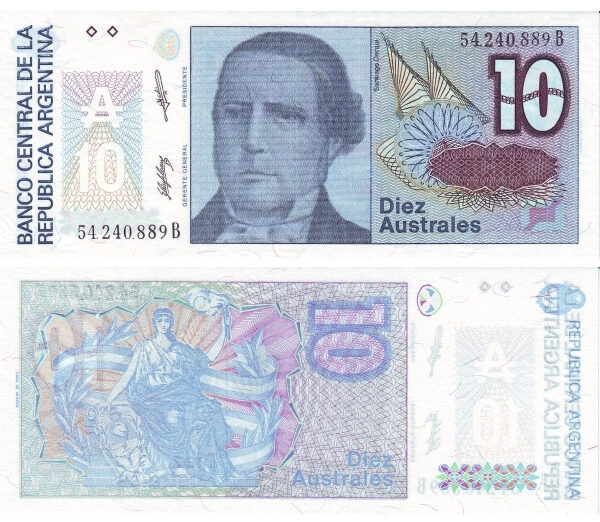 Argentina 10 Austral Banco Central de la República Argentina