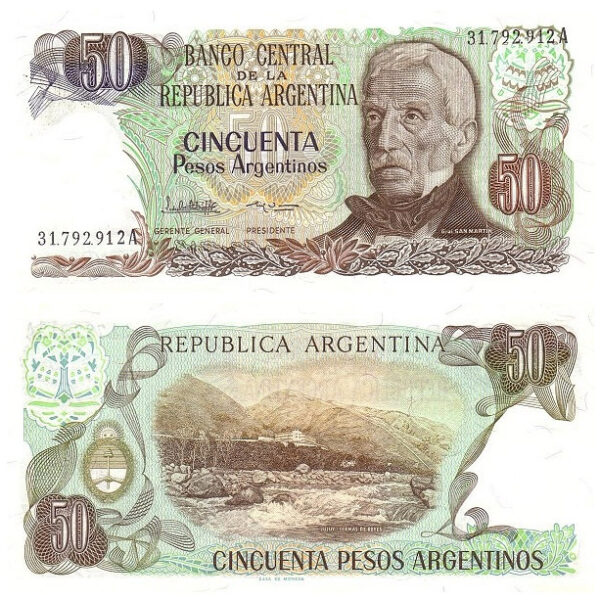 Argentina 50 Pesos Argentinos Banco Central de la República Argentina