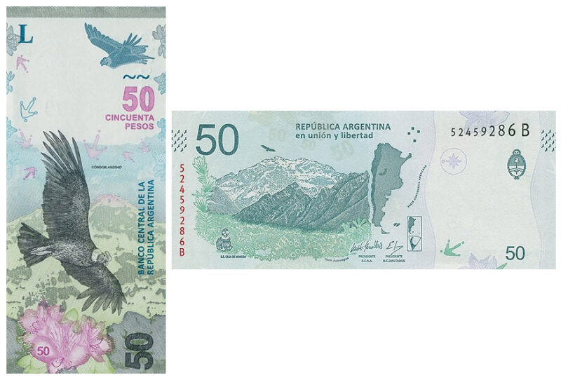 Argentina 50 Pesos Banco Central de la República Argentina 2018