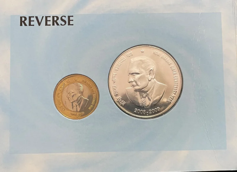 Homi Bhabha birth centenary year commemorative coins 2009 Rare - Image 3