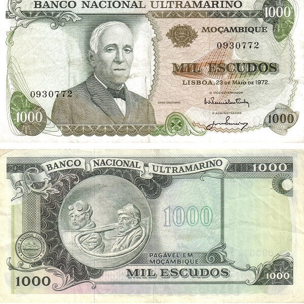 Mozambique 1.000 Escudos Banknote 1972
