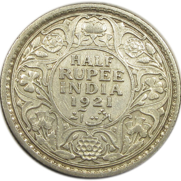 1921 Half Rupee King George V Calcutta Mint GK 1058
