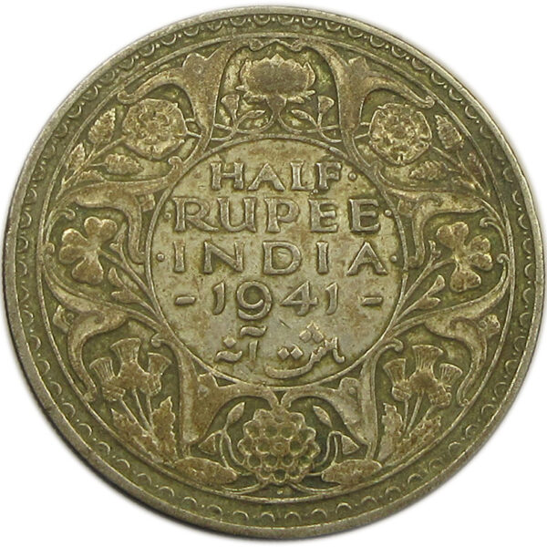 1941 Half Rupee King George VI Bombay Mint GK 1302