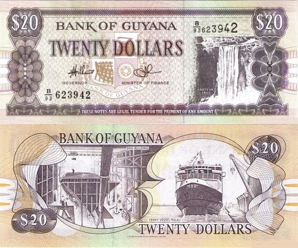 Guyana 20 Dollars Bank of Guyana