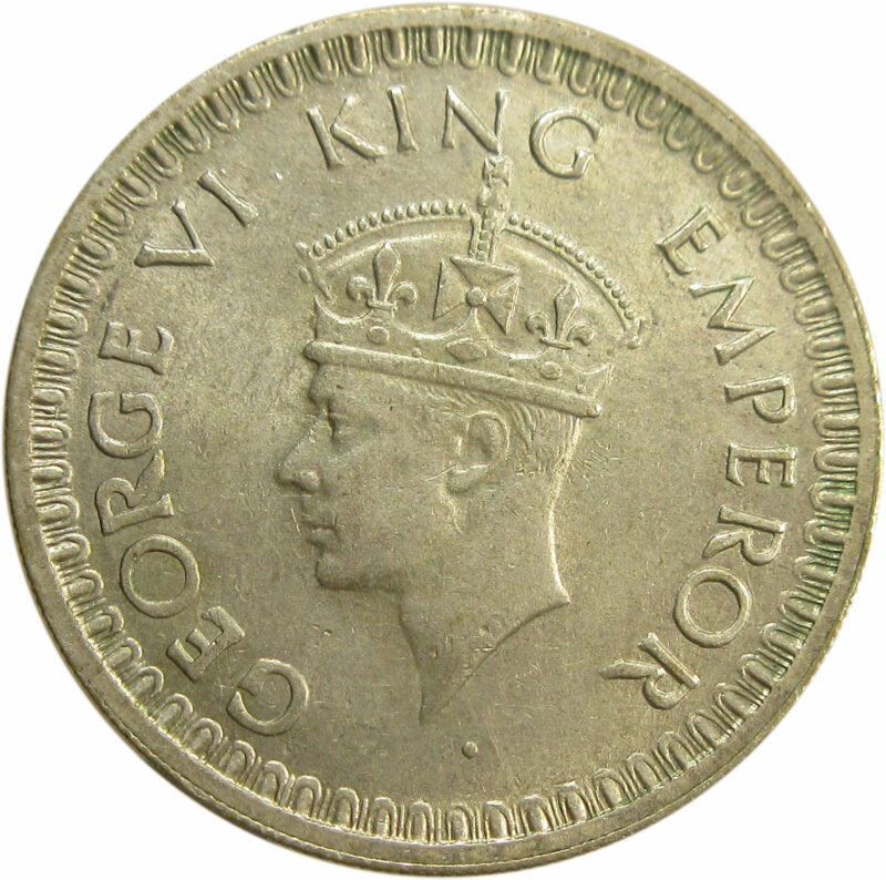 1943 Half Rupee King George VI Bombay Mint - Image 2