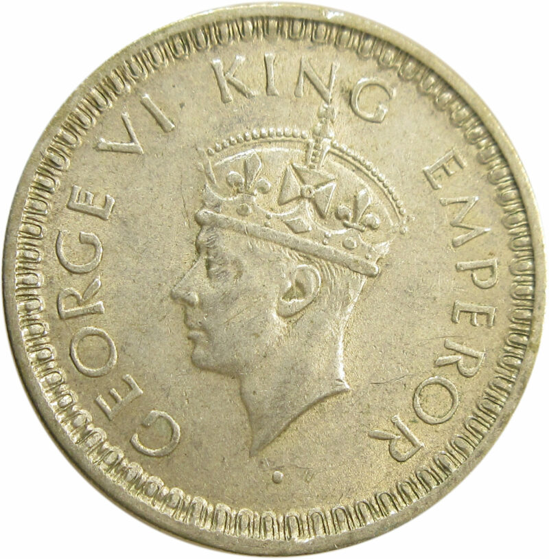 1945 Half Rupee King George VI Lahore Mint - Thick 'L' - Image 2