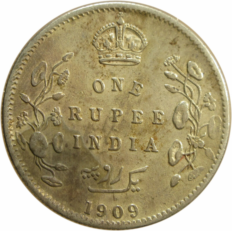 1909 One Rupee King Edward VII Calcutta Mint