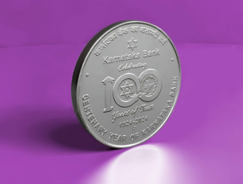 Karnataka Bank – Celebrating 100 Years of Trust | Rs. 100 Proof Coin | MDF Box - Image 2