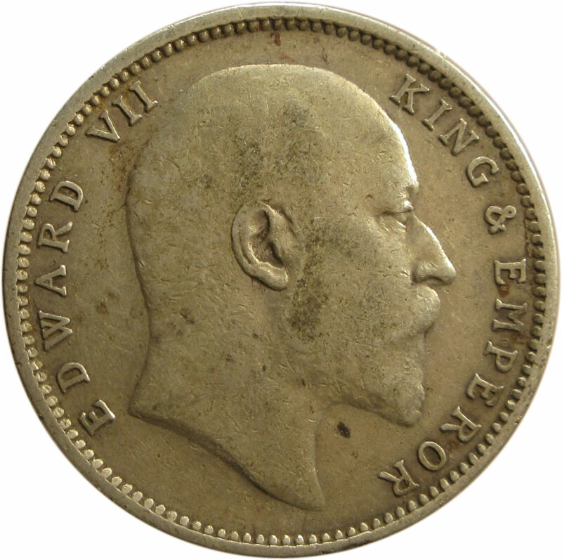 1903 One Rupee King Edward VII Bombay Mint Rare B Raised and No Dot - Image 2