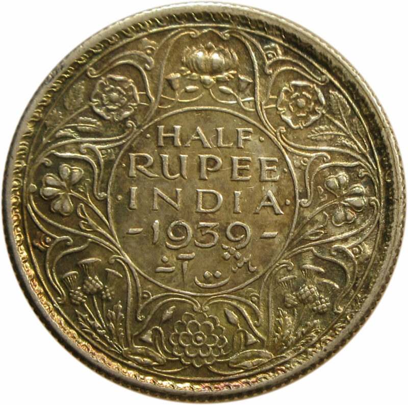 1939 Half Rupee King George VI Calcutta Mint