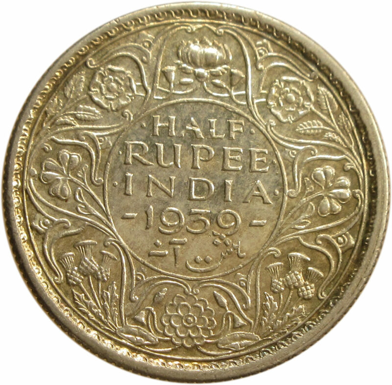 1939 Half Rupee King George VI Calcutta Mint