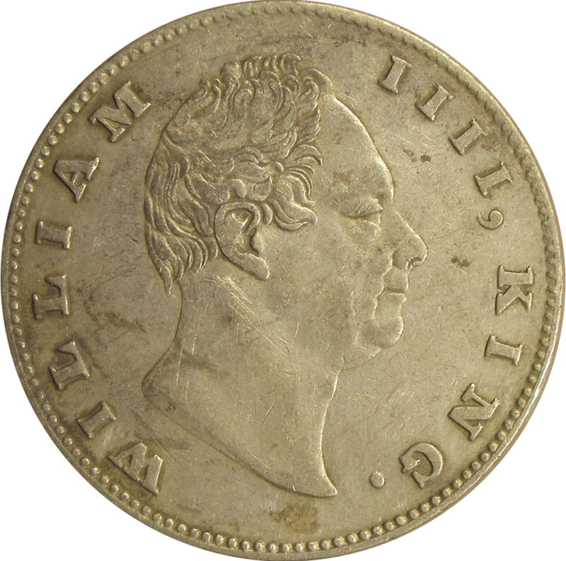 1835 One Rupee William IV King Calcutta Mint | F incused | GK 14 - High grade